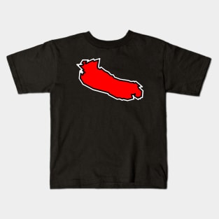 Gabriola Island in a Spicy Red Colour - Simple Silhouette - Gabriola Island Kids T-Shirt